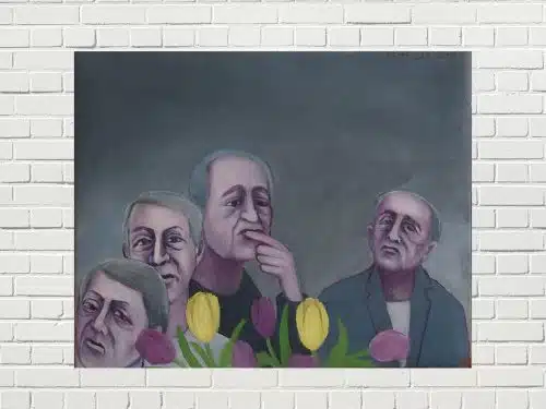 _Tremezza von Brentano Mit Blumenstrauß, 2019, 40x50, Öl auf Leinwand - Art-Shop24
